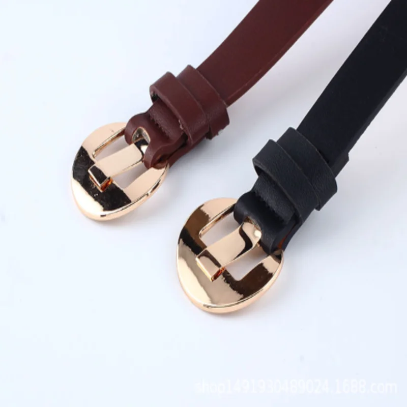 New Fashion Ladies Round Buckle Pants With Personality Metal Belt students simple New Circle Pin Buckles Belt Hot Sale