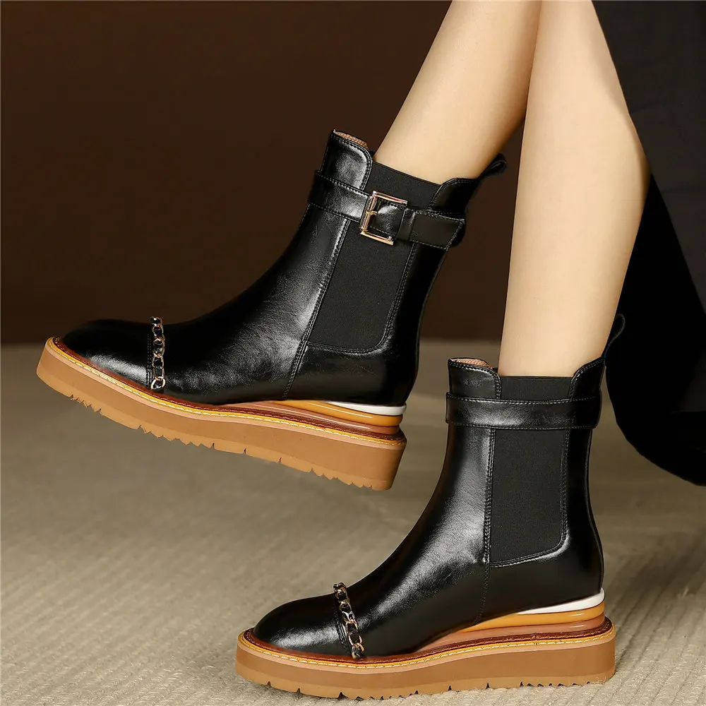 Platform Pumps Shoes Women Genuine Leather Wedges High Heel Riding Boots Female High Top Round Toe Oxfords Shoes Casual Shoes
Platform Pumps Shoes Women Genuine Leather Wedges High Heel Riding Boots Female High Top Round Toe Oxfords Shoes Casual Shoes