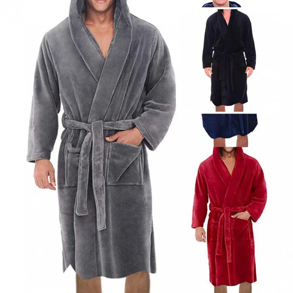 Flannel Attractive Hooded Pockets Men Plush Sleepwear Autumn Winter Pajamas Robe Solid Color for Families
Flannel Attractive Hooded Pockets Men Plush Sleepwear Autumn Winter Pajamas Robe Solid Color for Families