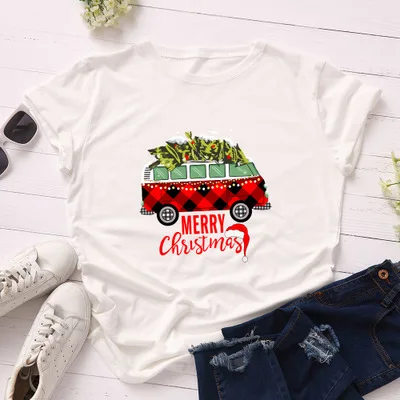 Plus Size Christmas Women T-shirt Creative Graphic Print Cotton Tshirt Female Short Sleeve Tops Lady Basic Tee Streetwear Shirts
Plus Size Christmas Women T-shirt Creative Graphic Print Cotton Tshirt Female Short Sleeve Tops Lady Basic Tee Streetwear Shirts