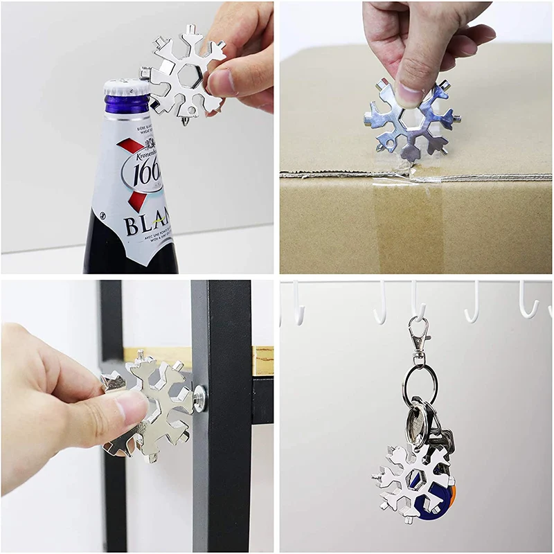 18 In 1 Incredible Multi-Tool Stainless Steel Snowflakes Wrench Tool Portable Keychain Screwdriver -Bottle Opener
18 In 1 Incredible Multi-Tool Stainless Steel Snowflakes Wrench Tool Portable Keychain Screwdriver -Bottle Opener