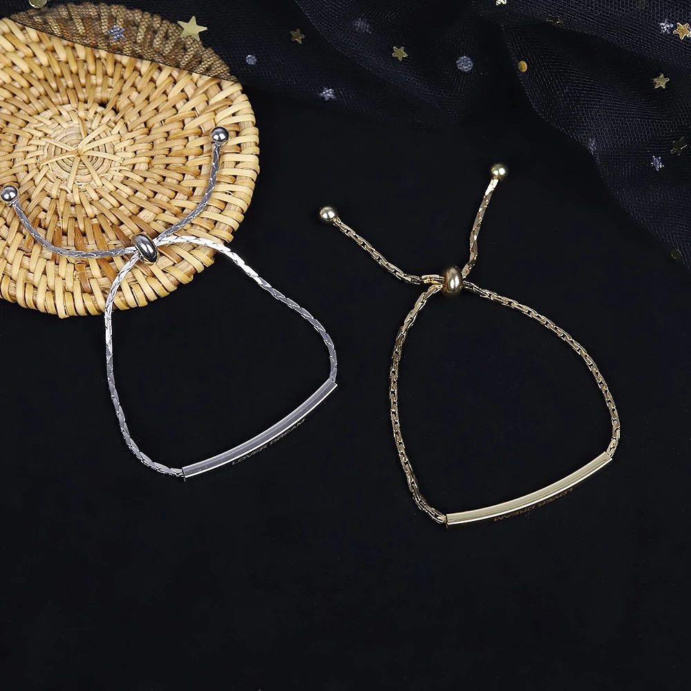 Korean New Fashion Letter Pull Adjustable Gold Silver Color Bracelet Female Couple Friendship Jewelry Gift Wholesale
Korean New Fashion Letter Pull Adjustable Gold Silver Color Bracelet Female Couple Friendship Jewelry Gift Wholesale