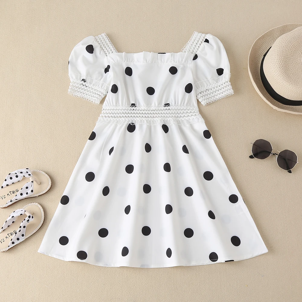 Girls' summer dresses children's clothing polka-dot short-sleeved mid-length dresses children's summer sweet and cute clothing
Girls' summer dresses children's clothing polka-dot short-sleeved mid-length dresses children's summer sweet and cute clothing