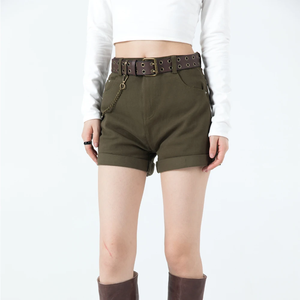 Dark Icon Plain Twill Cotton Women Shorts Summer Solid Color Girl Shorts Army Green
Dark Icon Plain Twill Cotton Women Shorts Summer Solid Color Girl Shorts Army Green
