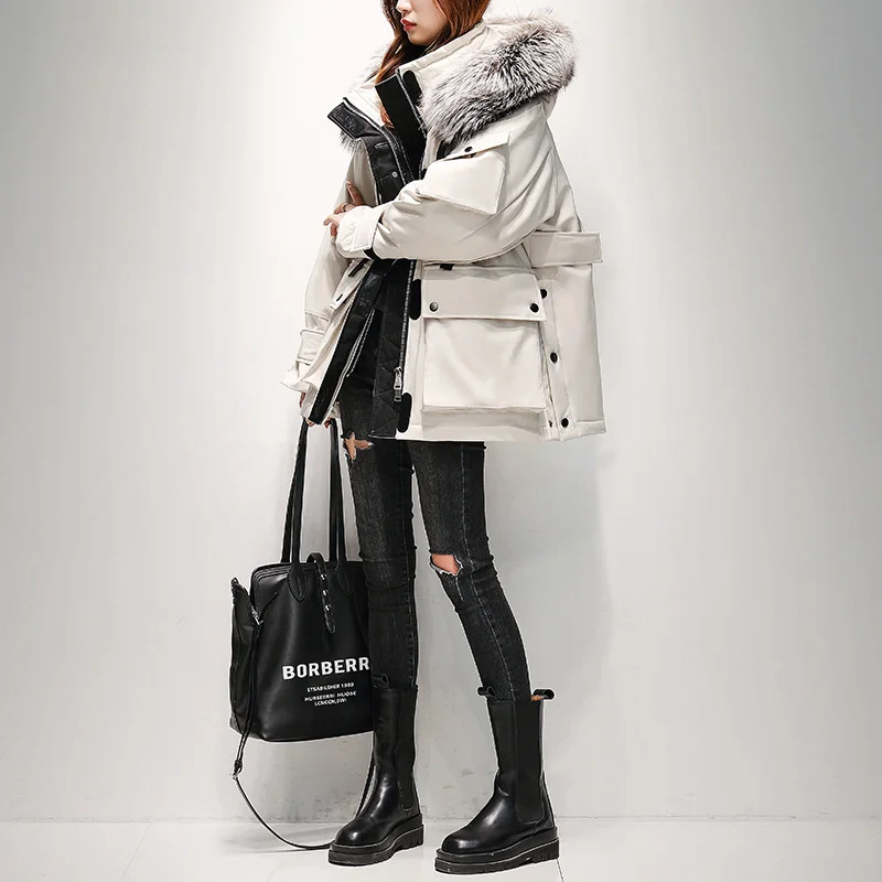 2021 new autumn and winter down jacket Parker women's middle and long young really big fur collar white duck down thickened work
2021 new autumn and winter down jacket Parker women's middle and long young really big fur collar white duck down thickened work