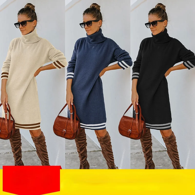 Explode Hair Dress 2021 Autumn/winter New Women's High Neck Long Sleeve Knit Dress Fashion and Comfortable
Explode Hair Dress 2021 Autumn/winter New Women's High Neck Long Sleeve Knit Dress Fashion and Comfortable
