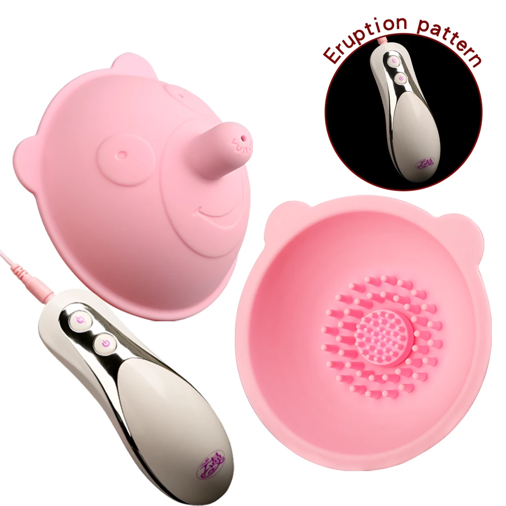 

Wireless Electric Breast Enlargement Massager 10 Mode Vibrating Rotate Nipple Sucker Clip with Brusher Adult Female