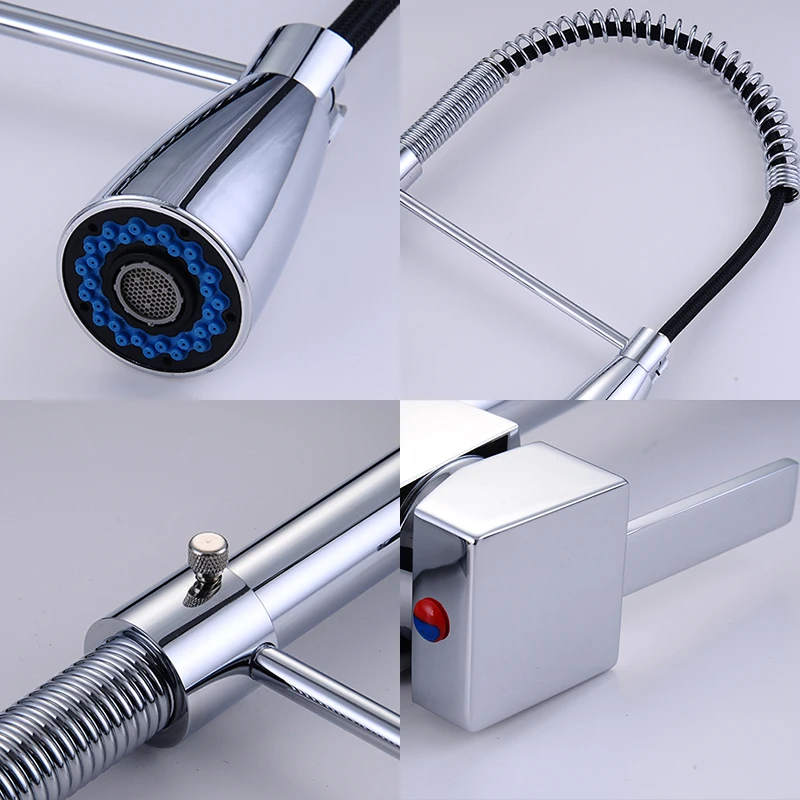 Pull Down Kitchen Faucet Hot Cold Water Mixer Crane Chrome Kitchen Sink Faucets Mixer Taps Spring Style ELM9008
Pull Down Kitchen Faucet Hot Cold Water Mixer Crane Chrome Kitchen Sink Faucets Mixer Taps Spring Style ELM9008