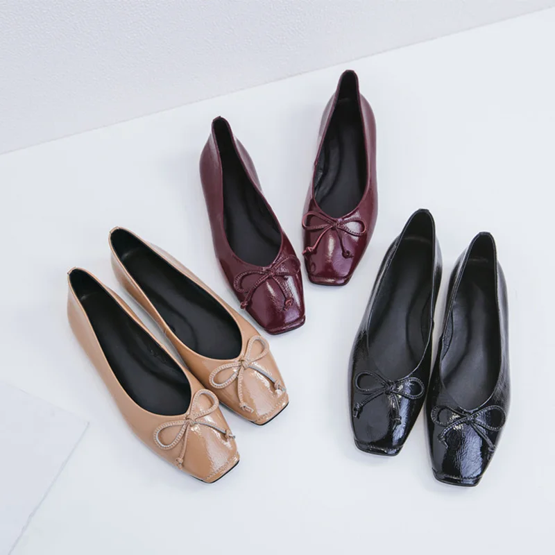 ISNOM Bow Tie Summer Flats Cow Leather Shoes Women Square Toe Women Boat Shoes 2020
ISNOM Bow Tie Summer Flats Cow Leather Shoes Women Square Toe Women Boat Shoes 2020