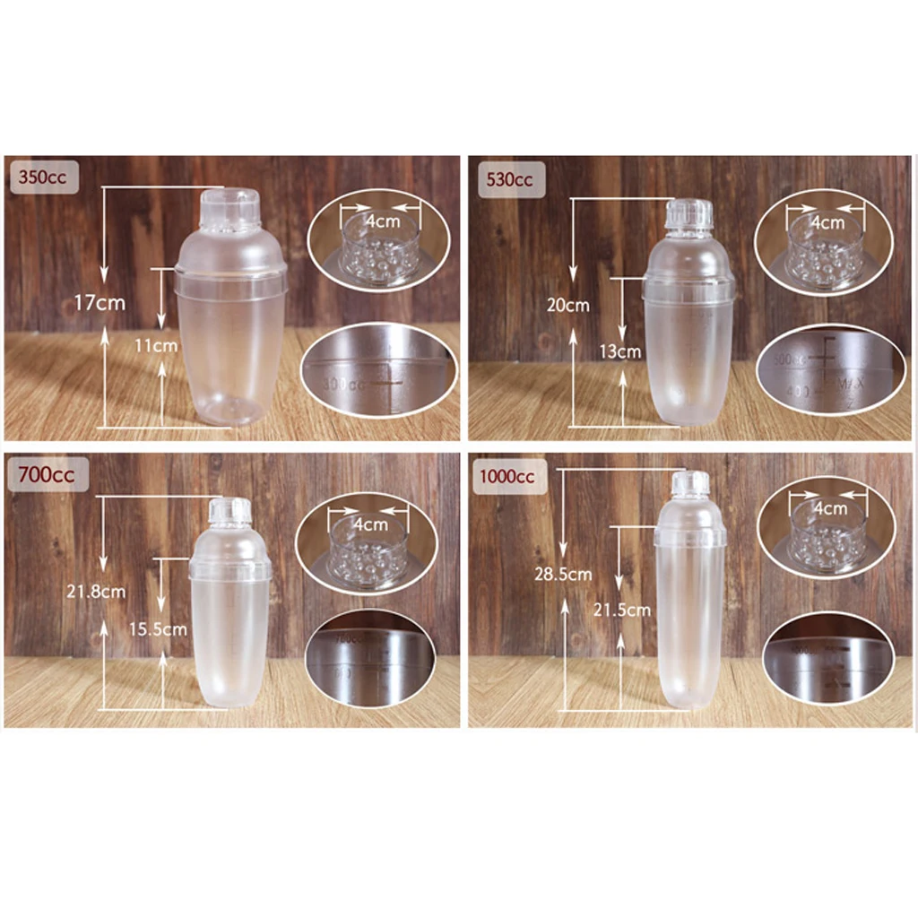 Set Of 6pcs PC Resin Cocktail SBar Bartender Haker Mixer 350ml-1L With Scale 
Set Of 6pcs PC Resin Cocktail SBar Bartender Haker Mixer 350ml-1L With Scale
