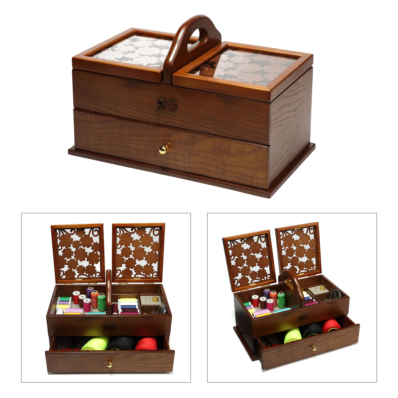 Vintage Wooden Sewing Basket Fabric Bundle Sewing Kit Storage Box Organizer Case
Vintage Wooden Sewing Basket Fabric Bundle Sewing Kit Storage Box Organizer Case