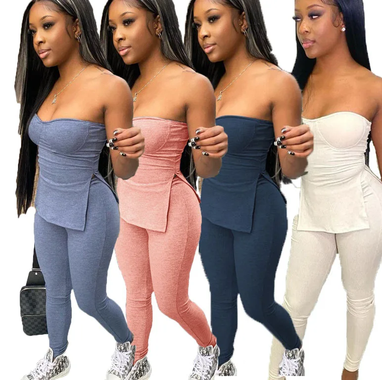 Women's new style solid color stitching one-shoulder sexy open back split T-shirt high waist casual trouser suit women
Women's new style solid color stitching one-shoulder sexy open back split T-shirt high waist casual trouser suit women