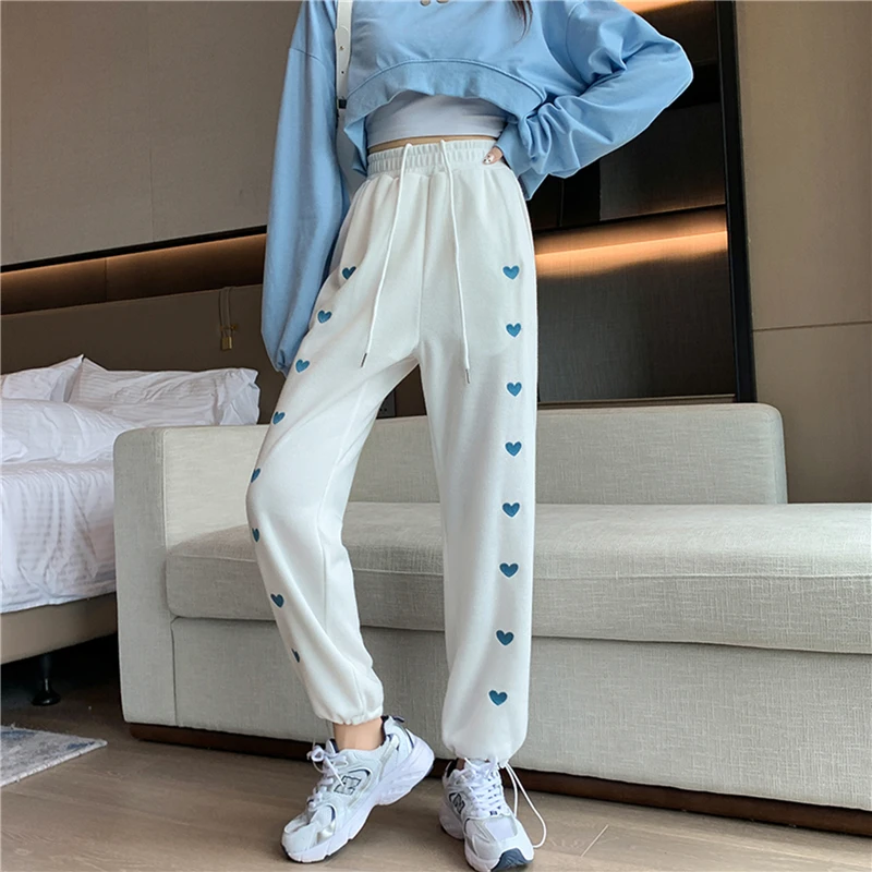 Autumn New Sports Pants Women's High Waist Love Drawstring Two Wear Ankle Banded Pants Loose Straight Wide Leg Casual Sweatpants
Autumn New Sports Pants Women's High Waist Love Drawstring Two Wear Ankle Banded Pants Loose Straight Wide Leg Casual Sweatpants