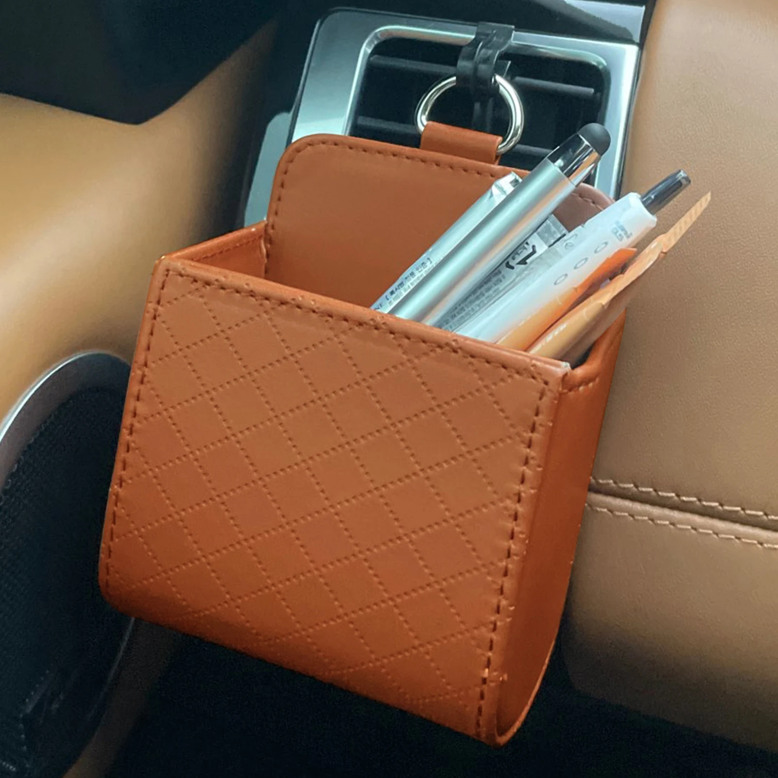 Car Storage Bag Air Vent Dashboard Tidy Hanging Leather Organizer Box Glasses Phone Holder Storage Organizer Auto Accessories
Car Storage Bag Air Vent Dashboard Tidy Hanging Leather Organizer Box Glasses Phone Holder Storage Organizer Auto Accessories
