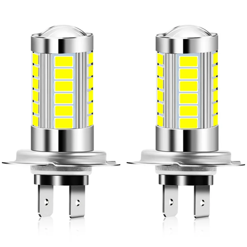 

2PCS Super Bright White H7 5630 33 SMD LED 6000K 8W DC 12V Car Fog Light Auto Driving Lamp High Power LED Bulb Car Accessories