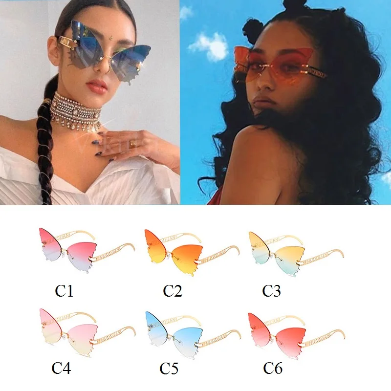 Oversized Butterfly Shades For Women Wholesale Sunglasses Women Trendy Metal Rimless Cat Eye Sun Glasses Bulk For Female UV400
Oversized Butterfly Shades For Women Wholesale Sunglasses Women Trendy Metal Rimless Cat Eye Sun Glasses Bulk For Female UV400