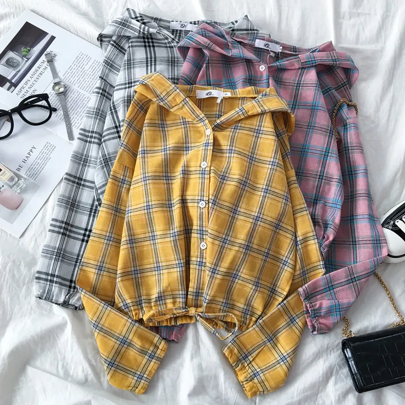 2020 New style Women's Plaid Shirts Spring Summer Shirt vintage Long Sleeve Hooded Top tee Girl Blouse m309
2020 New style Women's Plaid Shirts Spring Summer Shirt vintage Long Sleeve Hooded Top tee Girl Blouse m309