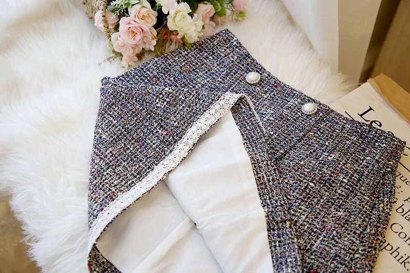 2020 Autumn Elegant Women 2 Piece Set Tweed Chiffon Sweet Doll Collar Shirt High Waist Double Breasted Mini Skirt Suit
2020 Autumn Elegant Women 2 Piece Set Tweed Chiffon Sweet Doll Collar Shirt High Waist Double Breasted Mini Skirt Suit