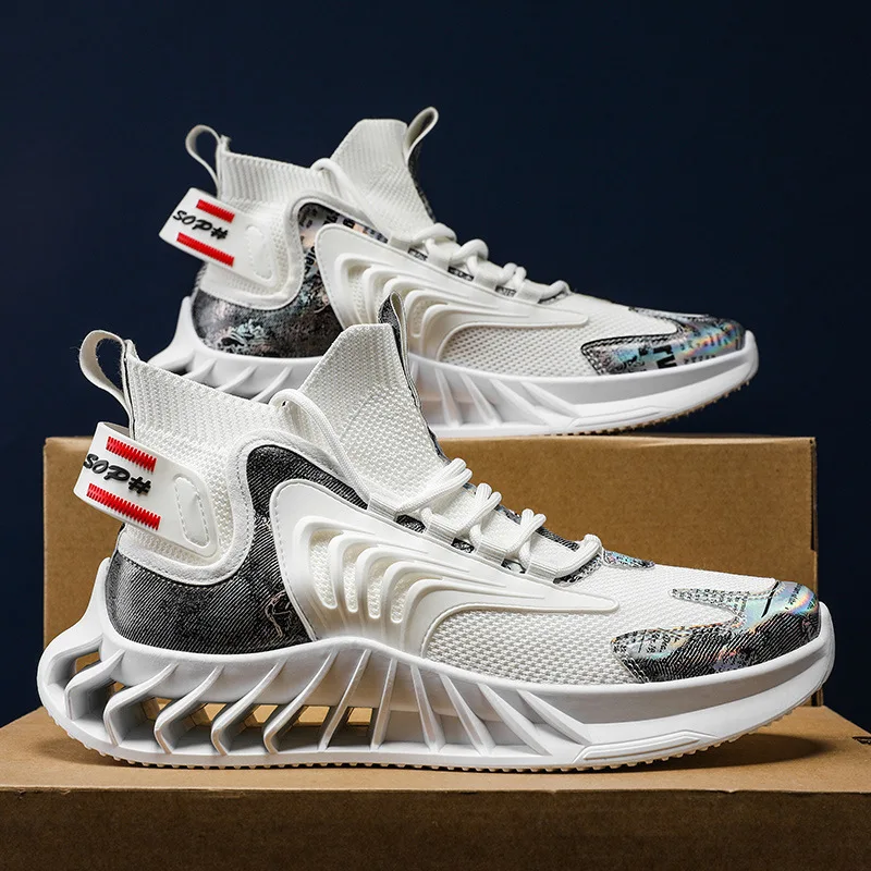 Autumn Men Sailing Shoes High-Top Flying Woven Increased Sneakers Student Casual White Shoes Zapatillas Hombre
Autumn Men Sailing Shoes High-Top Flying Woven Increased Sneakers Student Casual White Shoes Zapatillas Hombre