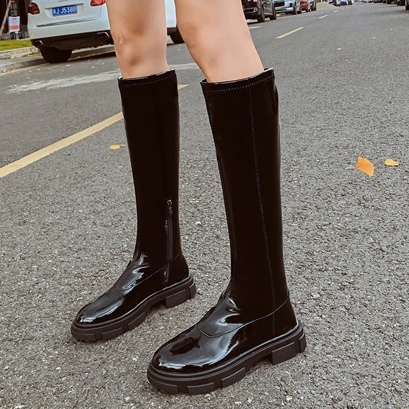 Ladies Botas Knee High Platform Motorcycle Boots 2022 Winter Flats Boots Fashion Warm PU Leather New Gladiator Zipper Lady Shoes
Ladies Botas Knee High Platform Motorcycle Boots 2022 Winter Flats Boots Fashion Warm PU Leather New Gladiator Zipper Lady Shoes