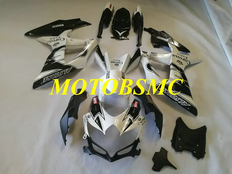 Набор обтекателей для литья под давлением GSXR600 750 K8 08 09 GSXR 600 GSXR750 2008 2009 Белый Черный