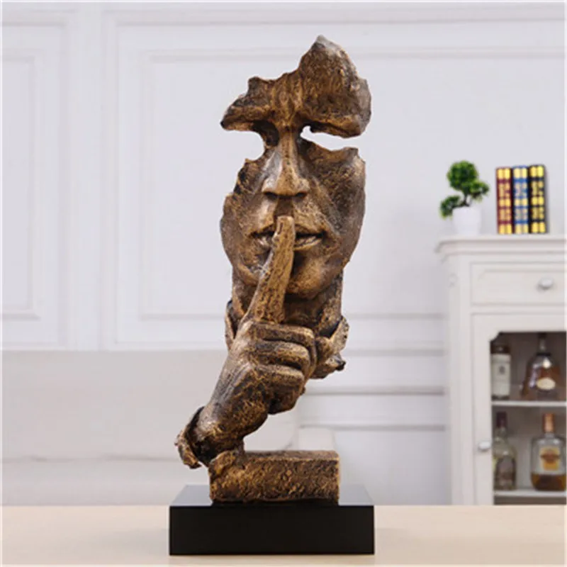 Thinker Statues Figurine Living Room Art Decor Furnishings Silence Is A Gold-European Sculpture Vintage Resin Crafts Decorations
Thinker Statues Figurine Living Room Art Decor Furnishings Silence Is A Gold-European Sculpture Vintage Resin Crafts Decorations
