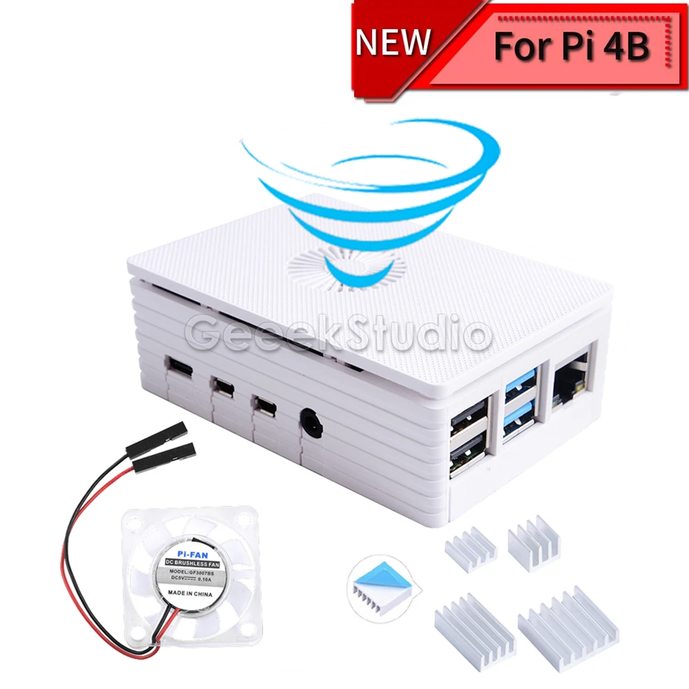 ABS Черный/Белый Раскладушка чехол корпус для Raspberry Pi 4 с охлаждающим вентилятором