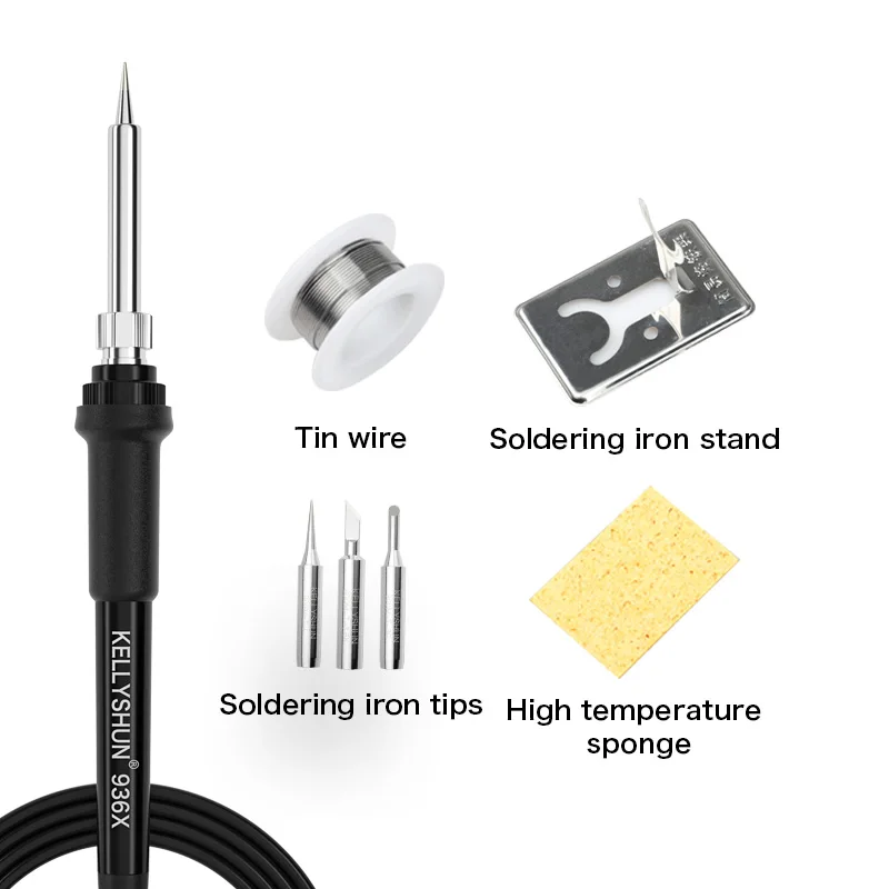 Kellyshun 936X 50W Adjustable Temperature Soldering Iron Internal Heating Type Household Electronic Welding Repair Tool
Kellyshun 936X 50W Adjustable Temperature Soldering Iron Internal Heating Type Household Electronic Welding Repair Tool