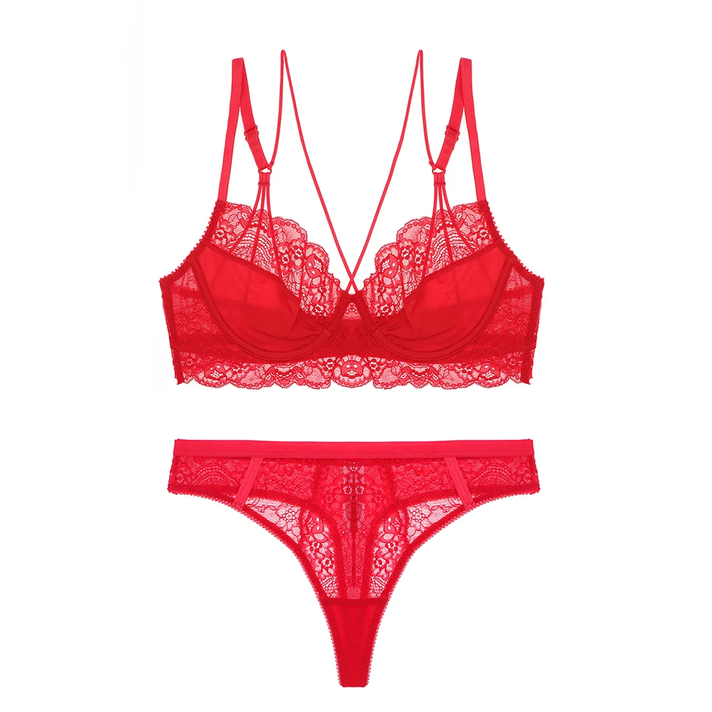 Varsmiss sexy thongs lace 3/4 cup lingerie deep V unlined underwear set lace hollow bra set
Varsmiss sexy thongs lace 3/4 cup lingerie deep V unlined underwear set lace hollow bra set