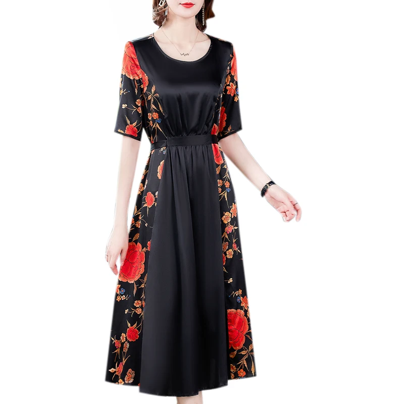 Vintage Black Floral Real Silk 5XL Plus Size Beach Midi Dress 2021 Summer Printed Sundress Female Classy Bodycon Party Vestidos
Vintage Black Floral Real Silk 5XL Plus Size Beach Midi Dress 2021 Summer Printed Sundress Female Classy Bodycon Party Vestidos