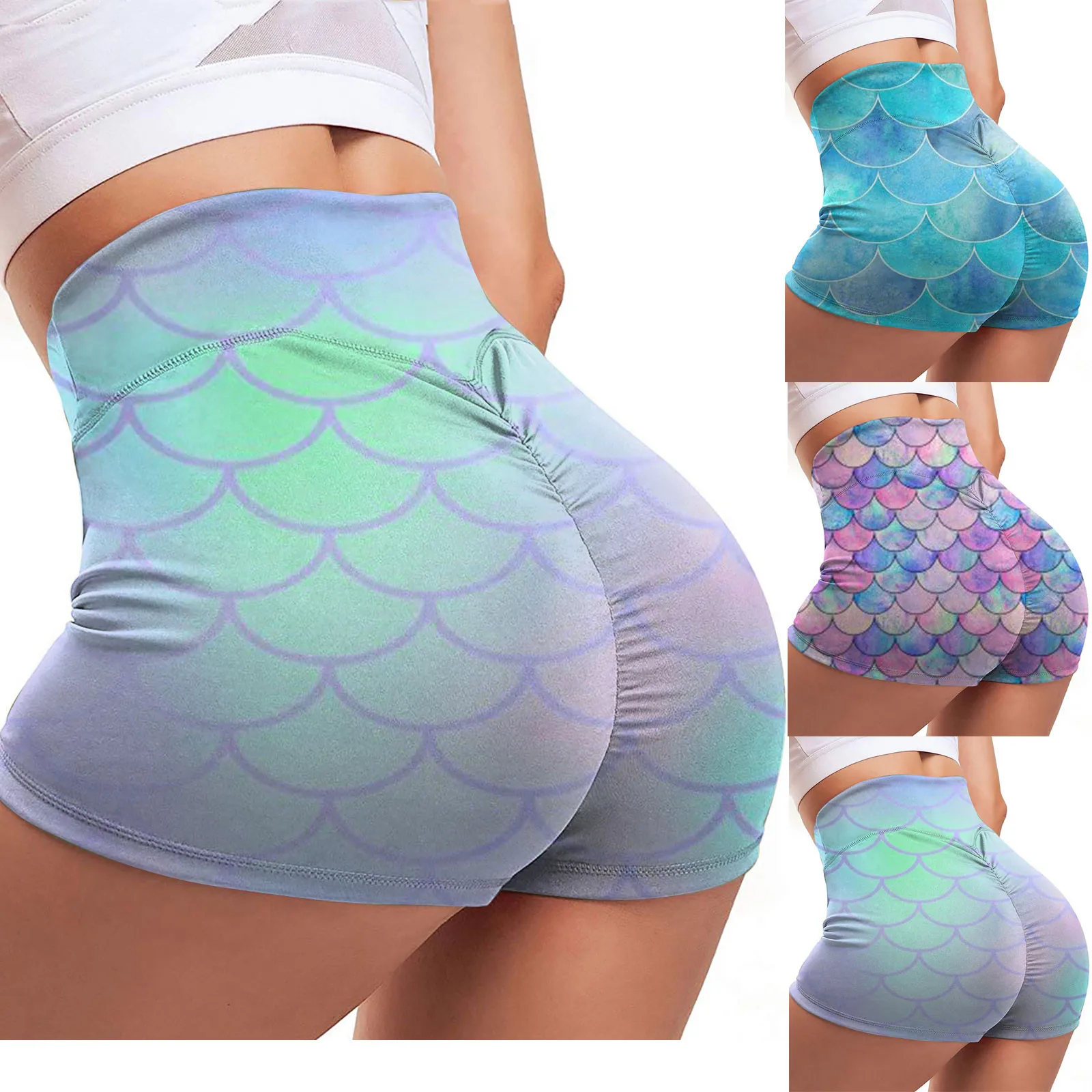 Hip Lifting Fish Yoga Shorts Scale Print Ruched Shorts High Waist Elastic Fitness Shorts Tummy Control Tights Short Leggings A2
Hip Lifting Fish Yoga Shorts Scale Print Ruched Shorts High Waist Elastic Fitness Shorts Tummy Control Tights Short Leggings A2