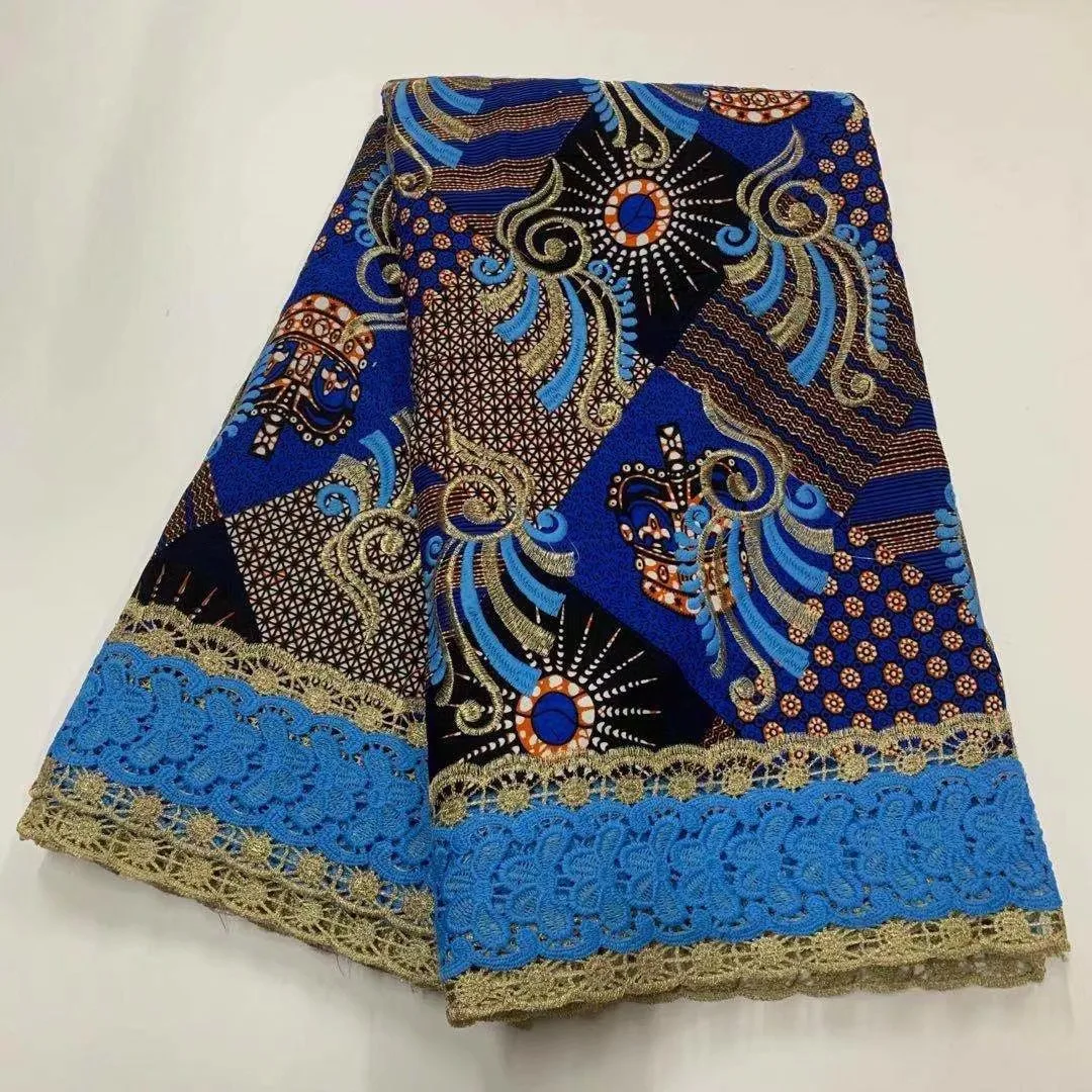 2021 New Design Nigerian Batik Wax Fabric High Quality Embroidered African Ankara Material With Guipure Lace For Sewing Dress
2021 New Design Nigerian Batik Wax Fabric High Quality Embroidered African Ankara Material With Guipure Lace For Sewing Dress