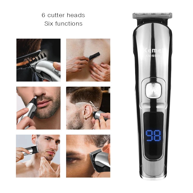 Kemei 6 In 1 Multifunction Hair Clipper Waterproof LED Display Professional Hair Trimmer Hair Cutting Machine Trimer Cutter F35
Kemei 6 In 1 Multifunction Hair Clipper Waterproof LED Display Professional Hair Trimmer Hair Cutting Machine Trimer Cutter F35