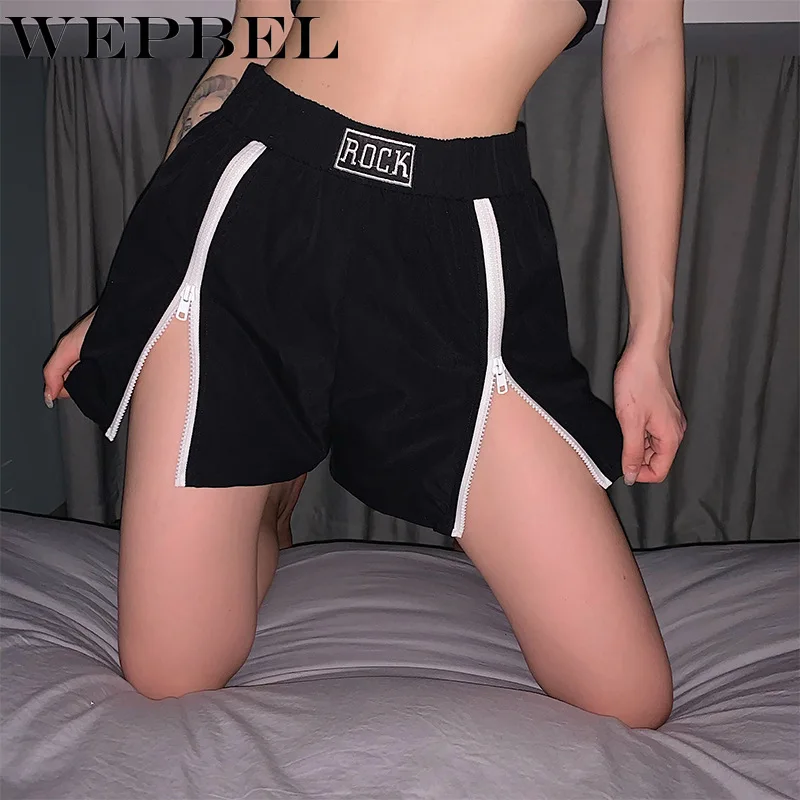 Женские шорты с высокой талией WEPBEL, летние модные повседневные свободные тонкие шорты на молнии с разрезом 
Женские шорты с высокой талией WEPBEL, летние модные повседневные свободные тонкие шорты на молнии с разрезом