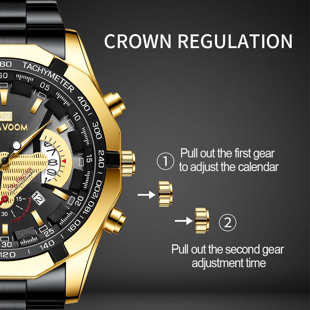 Men's Sports Watch Business Fashion Luminous Design Black Surface Silver Belt Stainless Steel Calendar Waterproof Quartz Watches
Men's Sports Watch Business Fashion Luminous Design Black Surface Silver Belt Stainless Steel Calendar Waterproof Quartz Watches