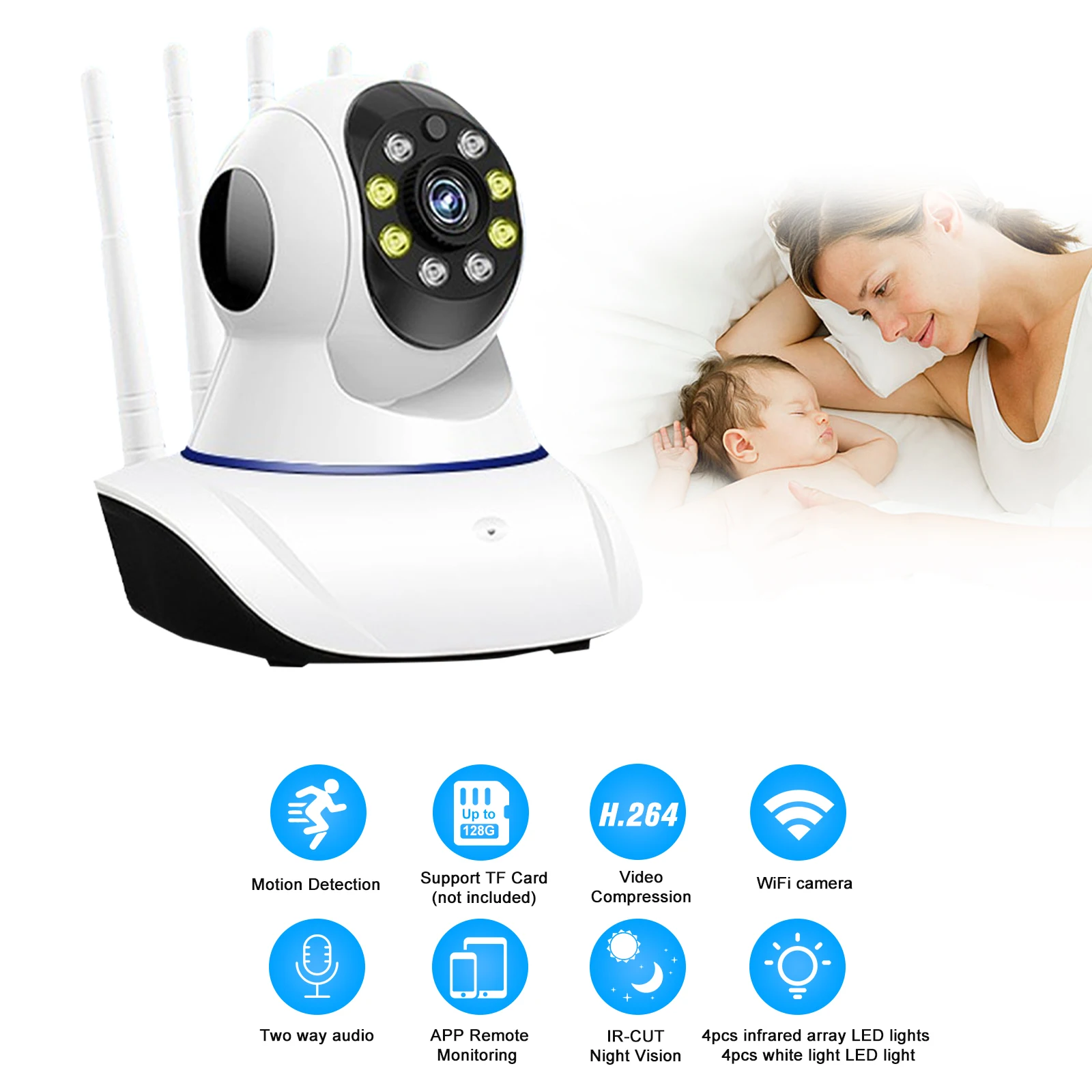 HD 1080P 2.0MP Cloud Camera CCTV Surveillance Security Network PTZ Camera P2P Android/iOS APP,Baby/Office/Pet/Elder Monitoring
HD 1080P 2.0MP Cloud Camera CCTV Surveillance Security Network PTZ Camera P2P Android/iOS APP,Baby/Office/Pet/Elder Monitoring
