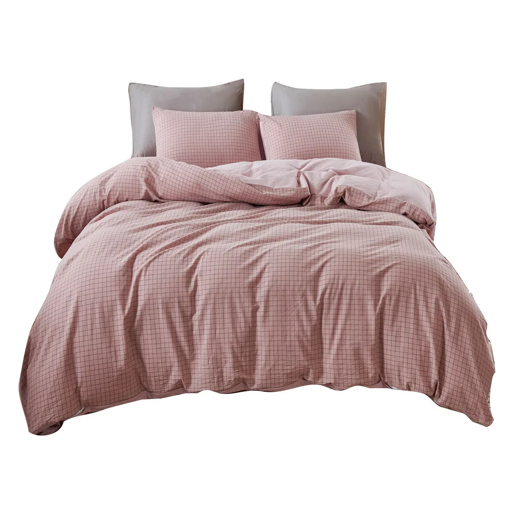 Home Textile Washed Cotton Checkered Three Piece Bed Sheet Bedding
Home Textile Washed Cotton Checkered Three Piece Bed Sheet Bedding