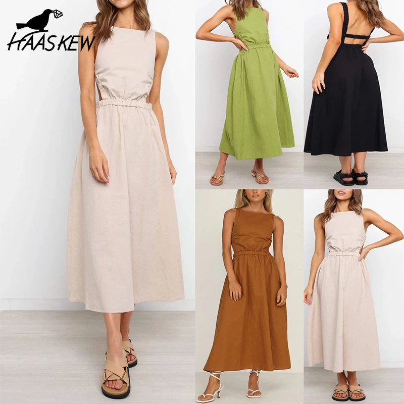HAASKEW Sexy Spaghetti Strap Summer Dress 2021 New Slip Black Backless Maxi Dress Vintage Elegant Woman Party Dress Princess
HAASKEW Sexy Spaghetti Strap Summer Dress 2021 New Slip Black Backless Maxi Dress Vintage Elegant Woman Party Dress Princess