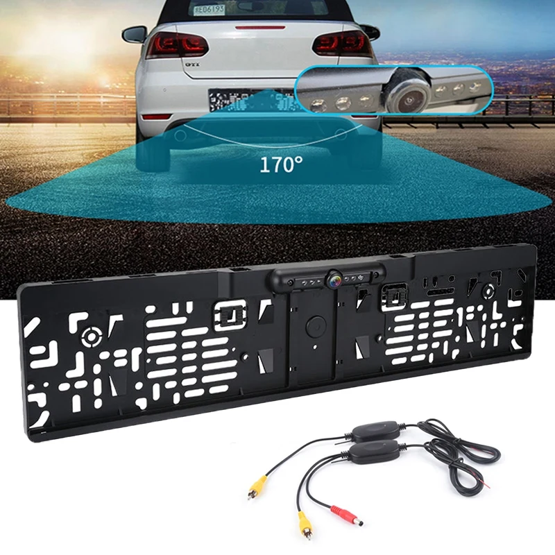 Wireless EU Car License Plate Frame CCD Dynamic Trajectory Rear View Camera Night Vision Reverse Camera with 5 IR Light
Wireless EU Car License Plate Frame CCD Dynamic Trajectory Rear View Camera Night Vision Reverse Camera with 5 IR Light