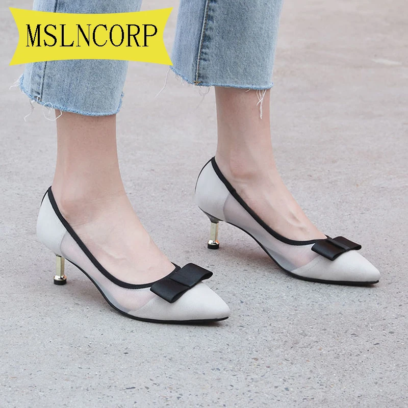 Big Size 34-43 Fashion Delicate Sweet Bowknot Stiletto High Heel Shoes Sexy Mesh Pointed Women Pumps Pointed Toe Thin Dress Shoe
Big Size 34-43 Fashion Delicate Sweet Bowknot Stiletto High Heel Shoes Sexy Mesh Pointed Women Pumps Pointed Toe Thin Dress Shoe