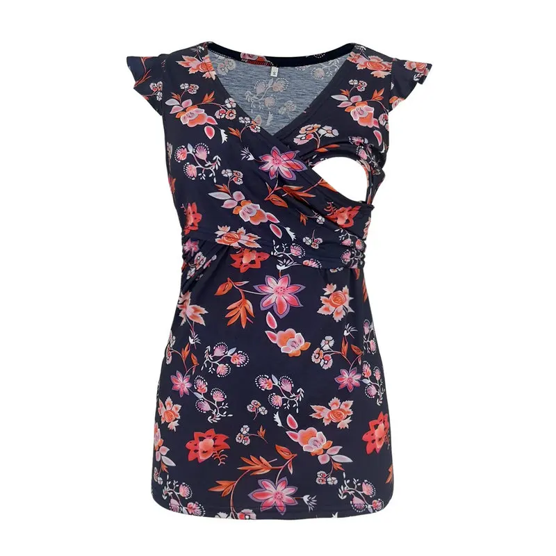 2020 Summer V Neck Floral Pragnancy Brestfeeding Tee shirt Short Sleeve Maternity Side Ruching Clothes Pregnancy T-Shirt Tank
2020 Summer V Neck Floral Pragnancy Brestfeeding Tee shirt Short Sleeve Maternity Side Ruching Clothes Pregnancy T-Shirt Tank