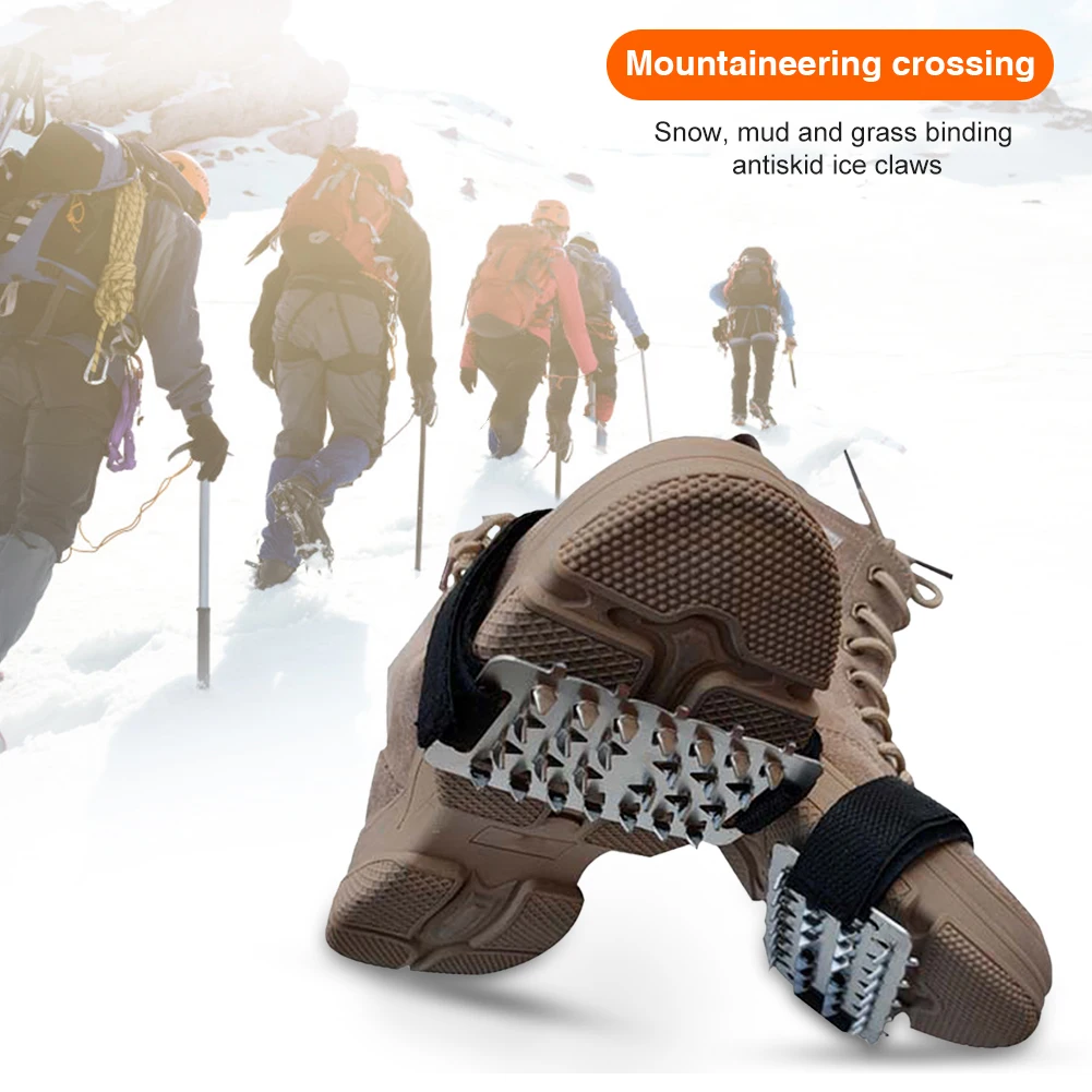 26 Teeth Ice Shoes Outdoor Snow Shoe Covers Non Slip Spike Grips Cleats Crampons Camping Portable Outdoor Elements