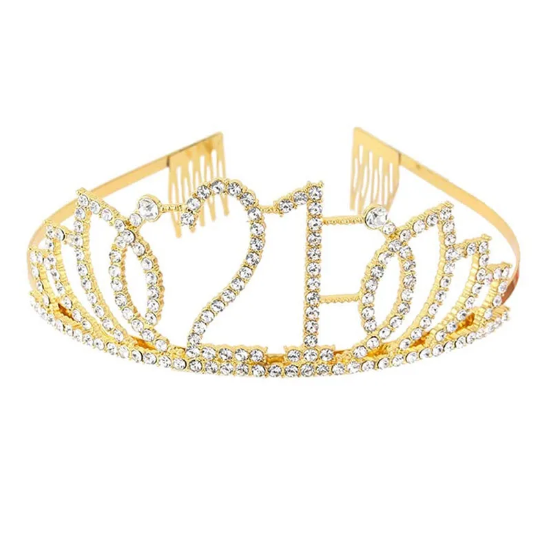 Silver Gold Crystal 20 21 Birthday Tiara Crown Headband for Women Girls Happy Sweet 20th 21st Birthday Party Decoration Supplies
Silver Gold Crystal 20 21 Birthday Tiara Crown Headband for Women Girls Happy Sweet 20th 21st Birthday Party Decoration Supplies