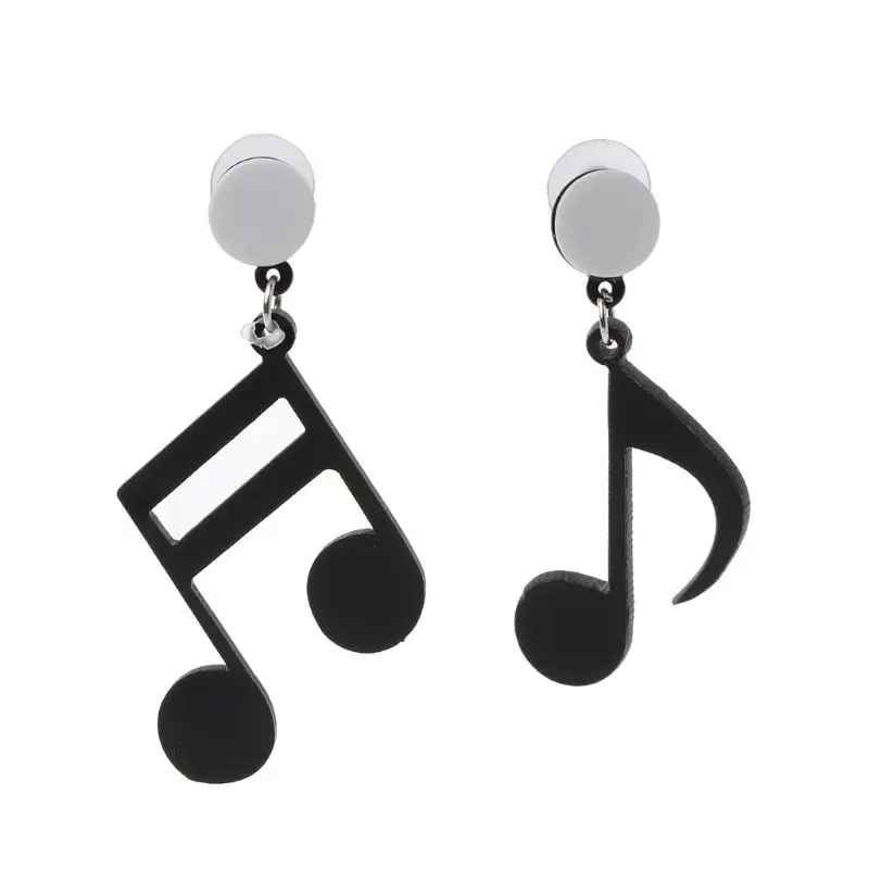 Black Musical Note Women Girls Asymmetric Acrylic Drop Earrings Fashion Jewelry | Украшения и аксессуары