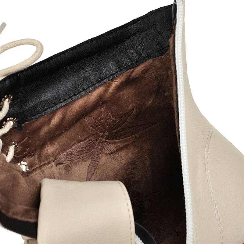 YEELOCA Boots women winter med heels square toe hoof heel lace up short plush mid calf casual shoes woman
YEELOCA Boots women winter med heels square toe hoof heel lace up short plush mid calf casual shoes woman