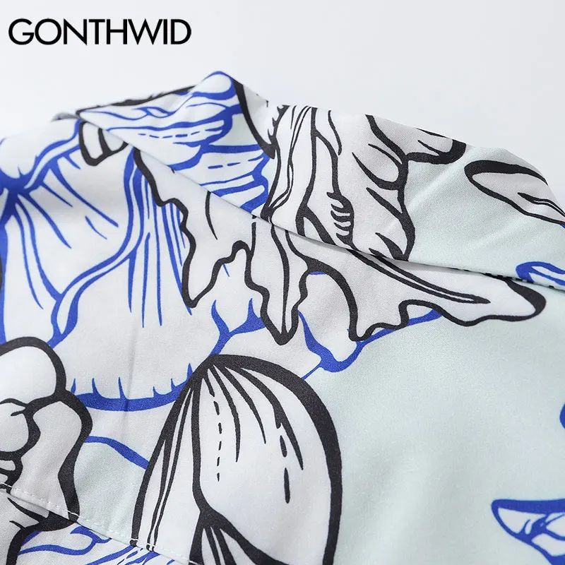 GONTHWID Hawaiian Beach Shirts Streetwear Flower Plant Print Short Sleeve Shirt Hip Hop Casual Aloha Holiday Harajuku Tops 
GONTHWID Hawaiian Beach Shirts Streetwear Flower Plant Print Short Sleeve Shirt Hip Hop Casual Aloha Holiday Harajuku Tops