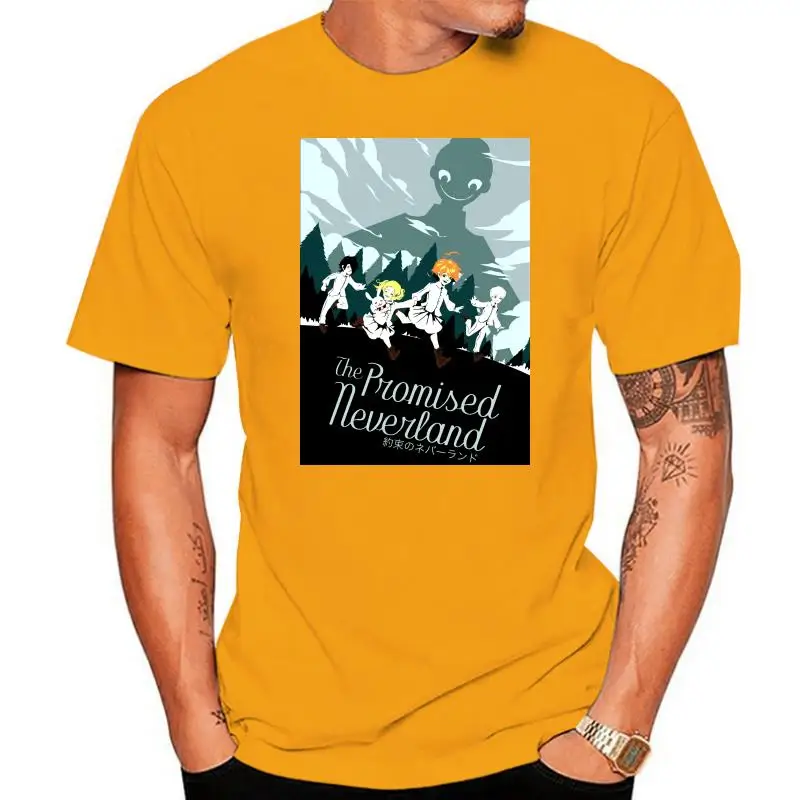 

The Promised Neverland Ray Norman Emma Run Away From Mom Black T-Shirt Loose Size Tee Shirt