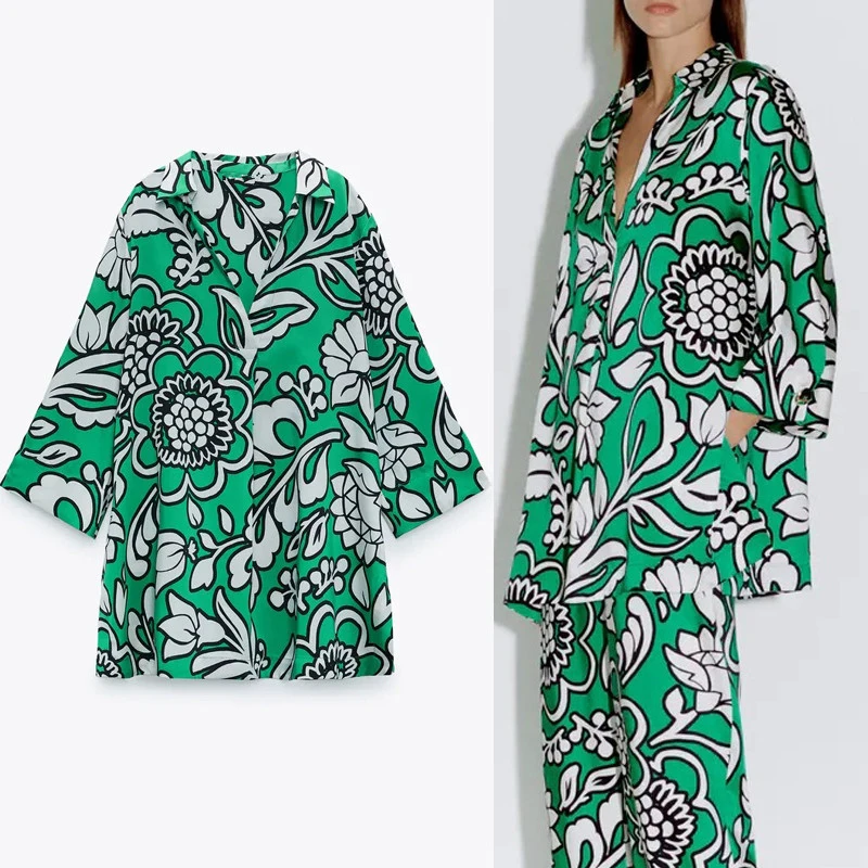Za Floral Blouses Women Oversize Green Top Woman Fashion 2021 Long Sleeve Summer Blouse Female Vintage Print Long Blouses
Za Floral Blouses Women Oversize Green Top Woman Fashion 2021 Long Sleeve Summer Blouse Female Vintage Print Long Blouses