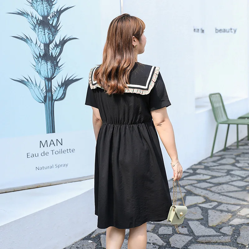 Plus size women's dress fat ladies baroque embroidery little black dress plus size Korean dress
Plus size women's dress fat ladies baroque embroidery little black dress plus size Korean dress