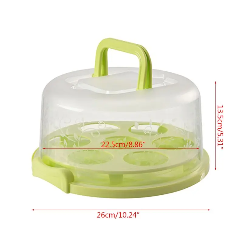 Portable Plastic Round Cupcake Container Dessert Cake Storage Box Handheld Carrier Wedding Kitchen Supplies
Portable Plastic Round Cupcake Container Dessert Cake Storage Box Handheld Carrier Wedding Kitchen Supplies